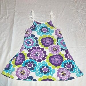 Faded Glory Floral Tank Dress in Purple, Aqua & Lime